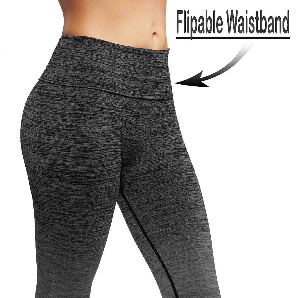 NWT Yoga Dry-Fit Ombre Compression Leggings Seamless High Waist Tummy support - Picture 7 of 8